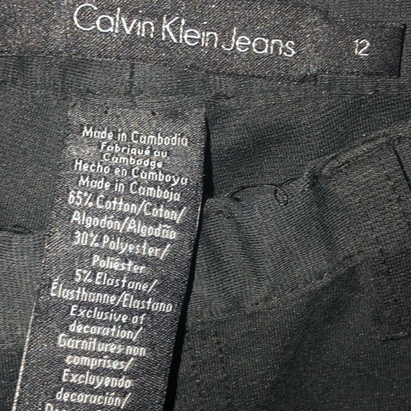 Calvin Klein  size 12 black pull on leggings mock zip never worn - Picture 2 of 5